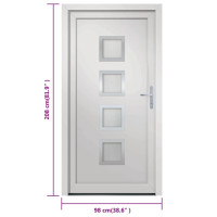 Produktbild för Ytterdörr vit 98x208 cm PVC