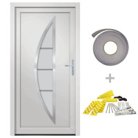 Produktbild för Ytterdörr vit 108x200 cm PVC