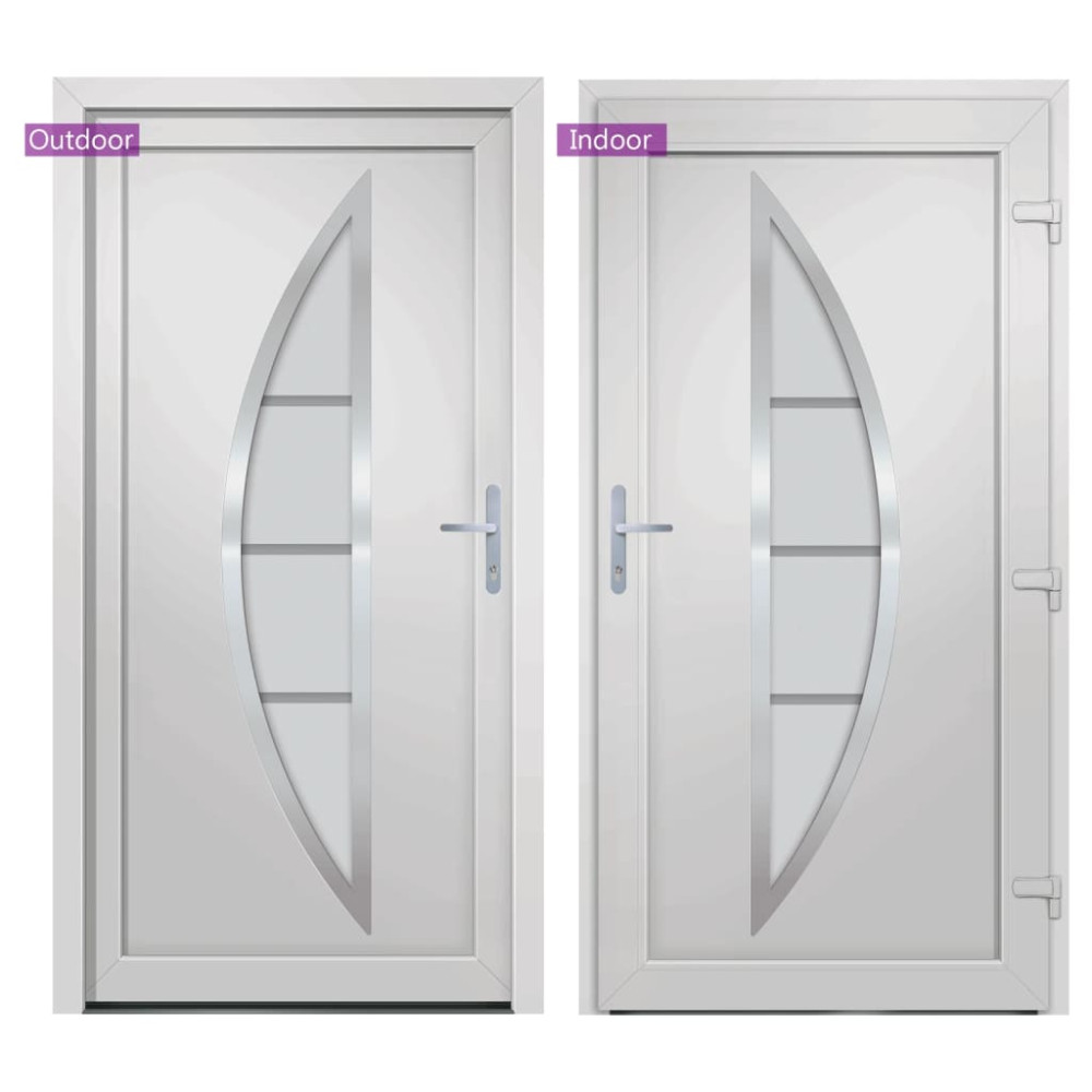 Produktbild för Ytterdörr vit 108x200 cm PVC