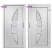 Produktbild för Ytterdörr vit 108x200 cm PVC