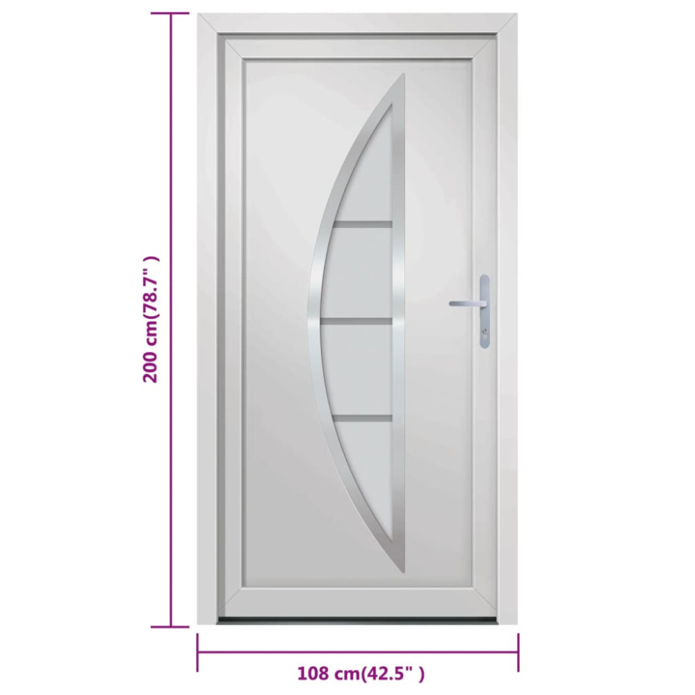 Produktbild för Ytterdörr vit 108x200 cm PVC