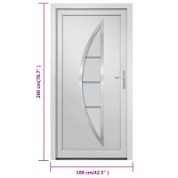 Produktbild för Ytterdörr vit 108x200 cm PVC