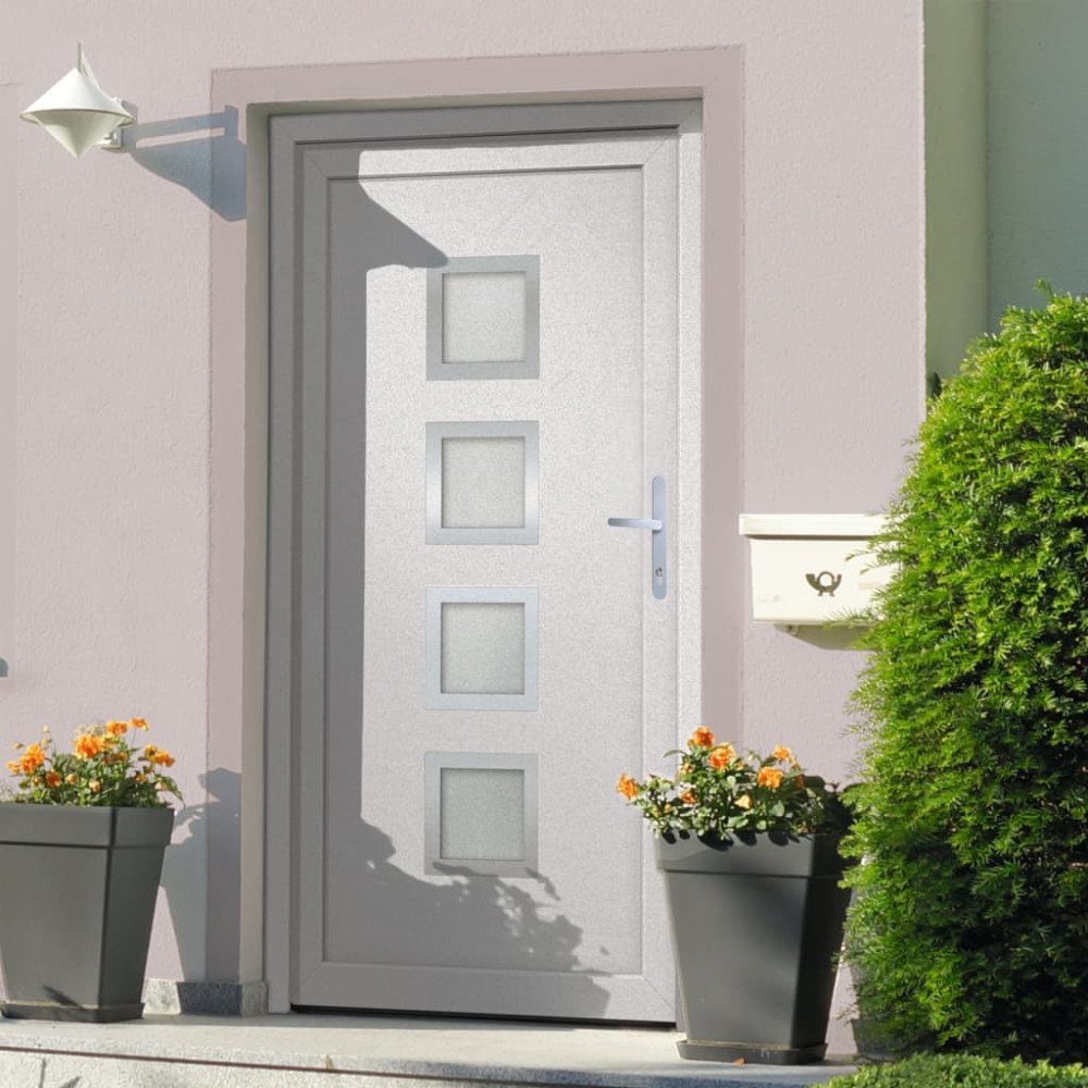 Produktbild för Ytterdörr vit 108x200 cm PVC