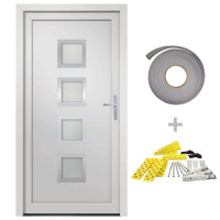 Produktbild för Ytterdörr vit 108x200 cm PVC