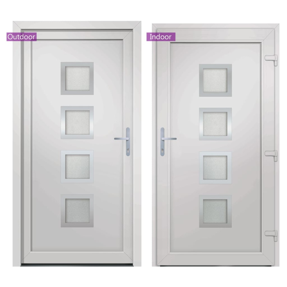 Produktbild för Ytterdörr vit 108x200 cm PVC