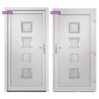 Produktbild för Ytterdörr vit 108x200 cm PVC
