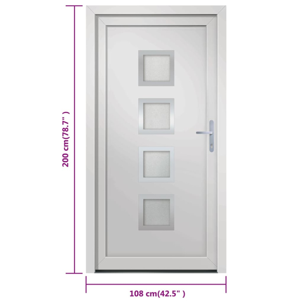 Produktbild för Ytterdörr vit 108x200 cm PVC