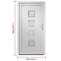 Produktbild för Ytterdörr vit 108x200 cm PVC