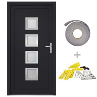 Produktbild för Ytterdörr antracit 98x190 cm PVC