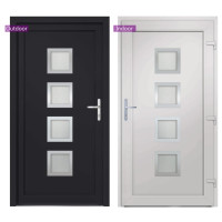 Produktbild för Ytterdörr antracit 98x190 cm PVC
