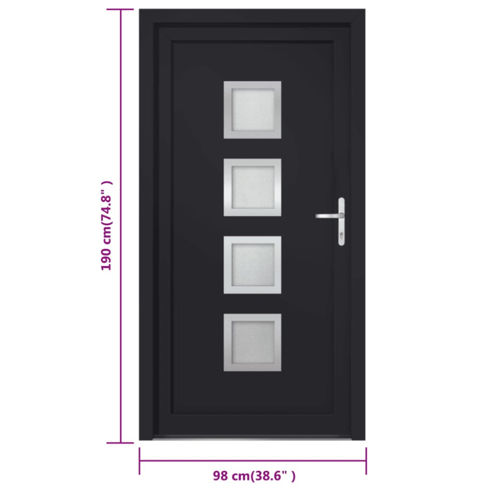 Produktbild för Ytterdörr antracit 98x190 cm PVC