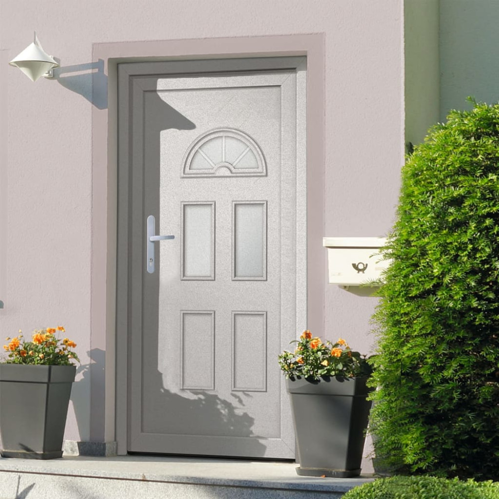 Produktbild för Ytterdörr vit 110x210 cm PVC