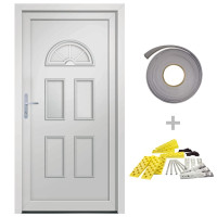 Produktbild för Ytterdörr vit 110x210 cm PVC