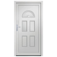 Produktbild för Ytterdörr vit 110x210 cm PVC