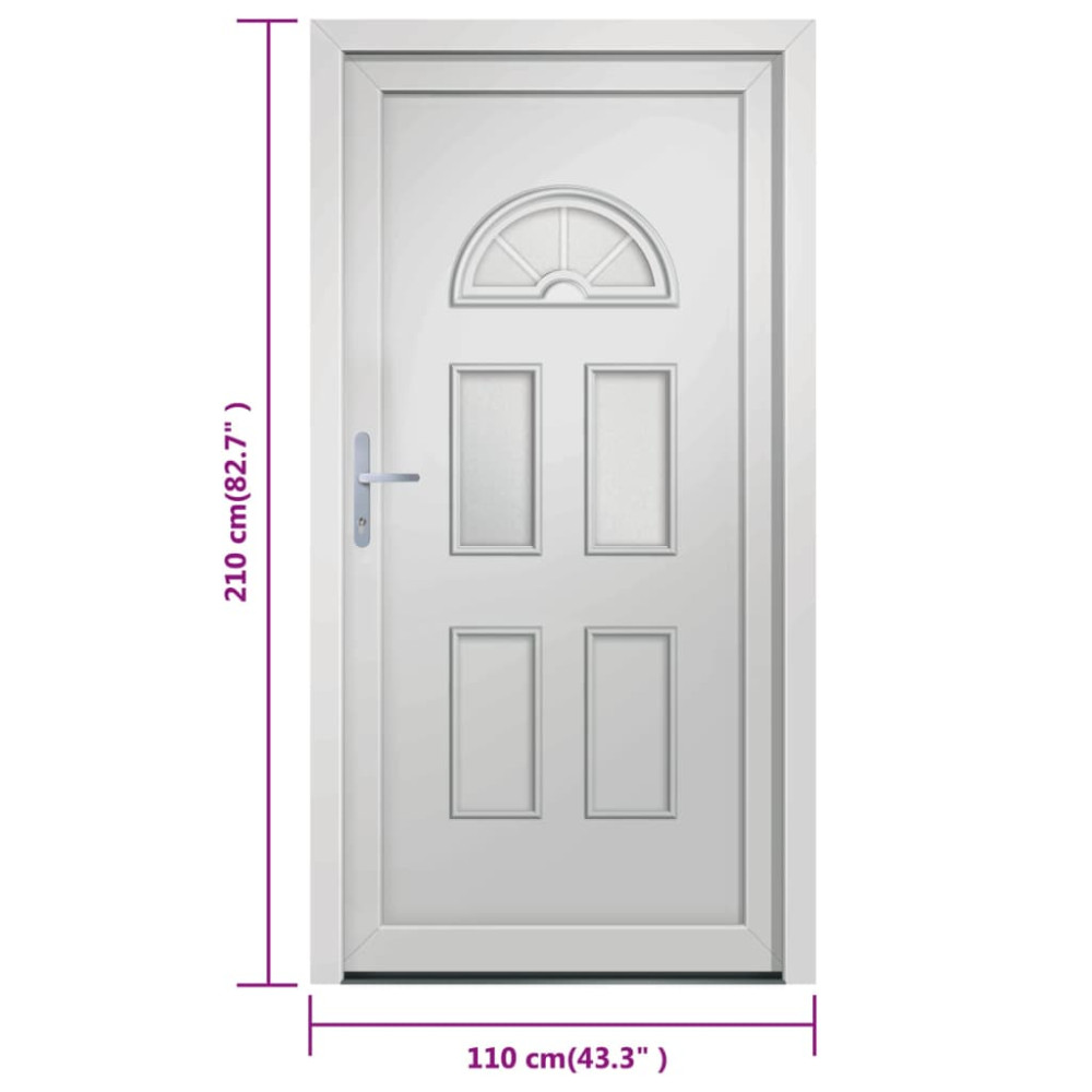Produktbild för Ytterdörr vit 110x210 cm PVC