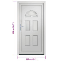 Produktbild för Ytterdörr vit 110x210 cm PVC