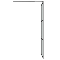 Produktbild för Duschvägg med hylla svart 90x195 cm ESG-glas&aluminium