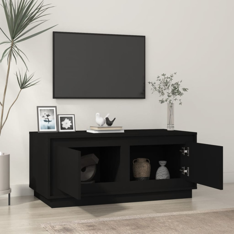 Produktbild för Soffbord svart 102x50x44 cm konstruerat trä