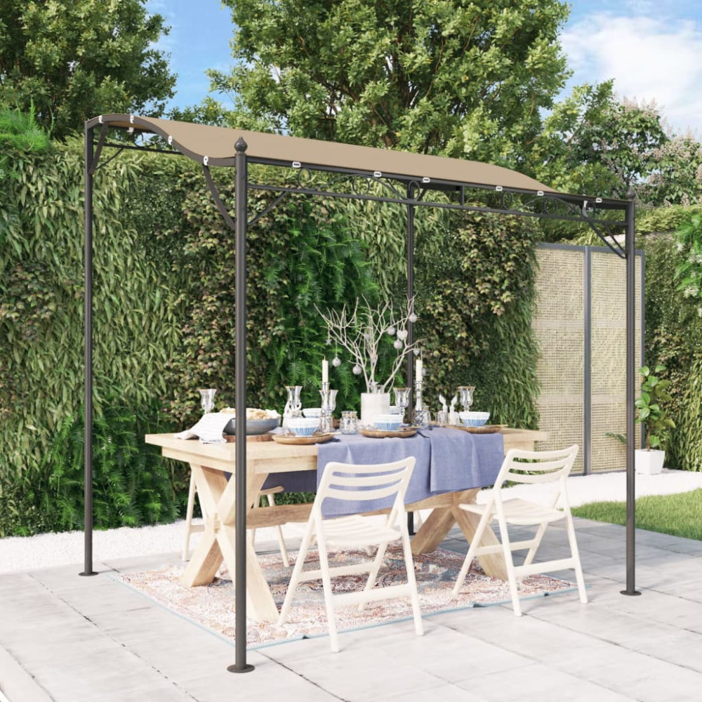 Produktbild för Paviljong taupe 2x2,3 m 180 g/m² tyg och stål
