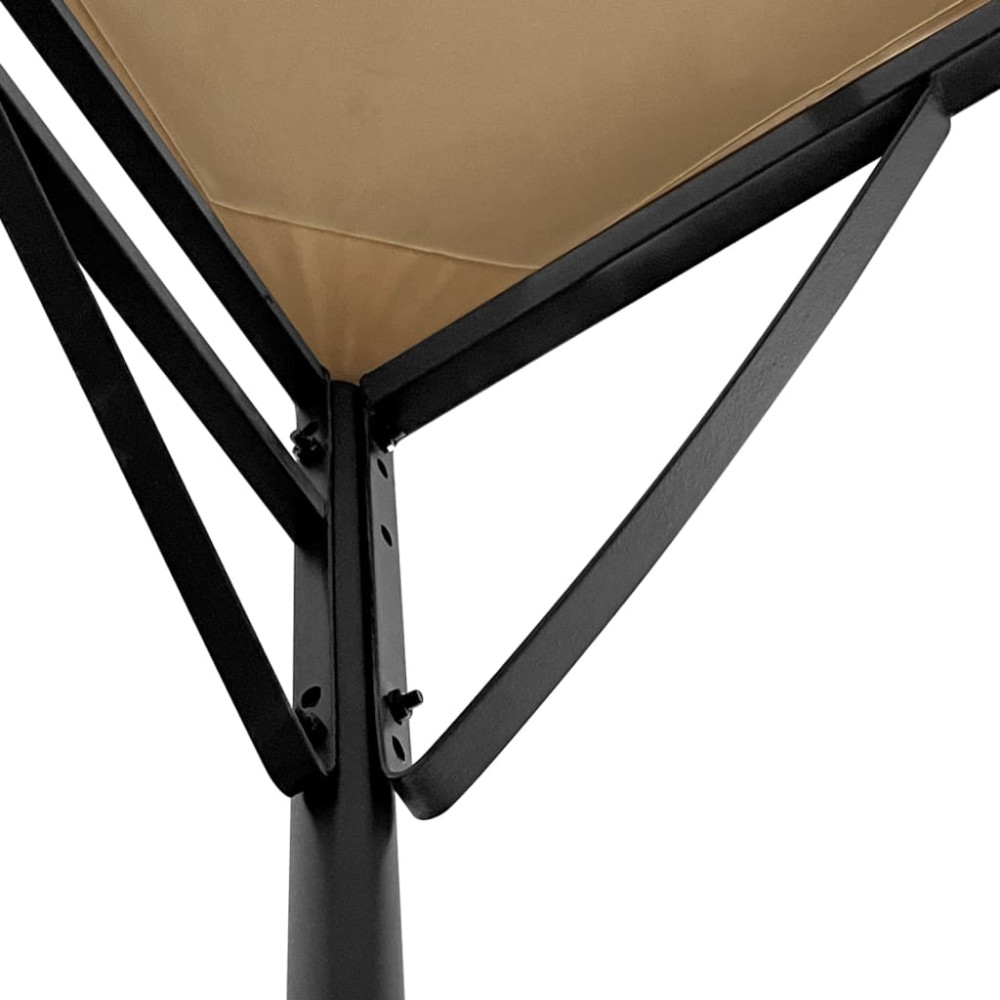 Produktbild för Paviljong taupe 2x2,3 m 180 g/m² tyg och stål