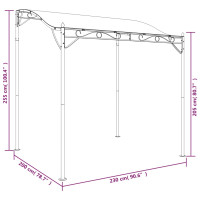 Produktbild för Paviljong taupe 2x2,3 m 180 g/m² tyg och stål