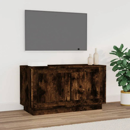 vidaXL Tv-bänk rökfärgad ek 80x35x45 cm konstruerat trä