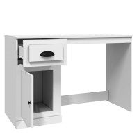 Miniatyr av produktbild för Skrivbord med låda vit 115x50x75 cm konstruerat trä