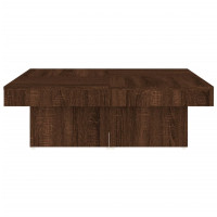 Produktbild för Soffbord brun ek 90x90x28 cm konstruerat trä