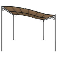 Produktbild för Paviljong taupe 4x3 m 180 g/m² tyg och stål