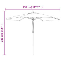 Produktbild för Parasoll med trästång 299x240 cm antracit