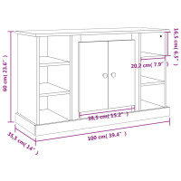 Produktbild för Byrå betonggrå 100x35,5x60 cm konstruerat trä