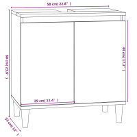 Produktbild för Tvättställsskåp svart 58x33x60 cm konstruerat trä