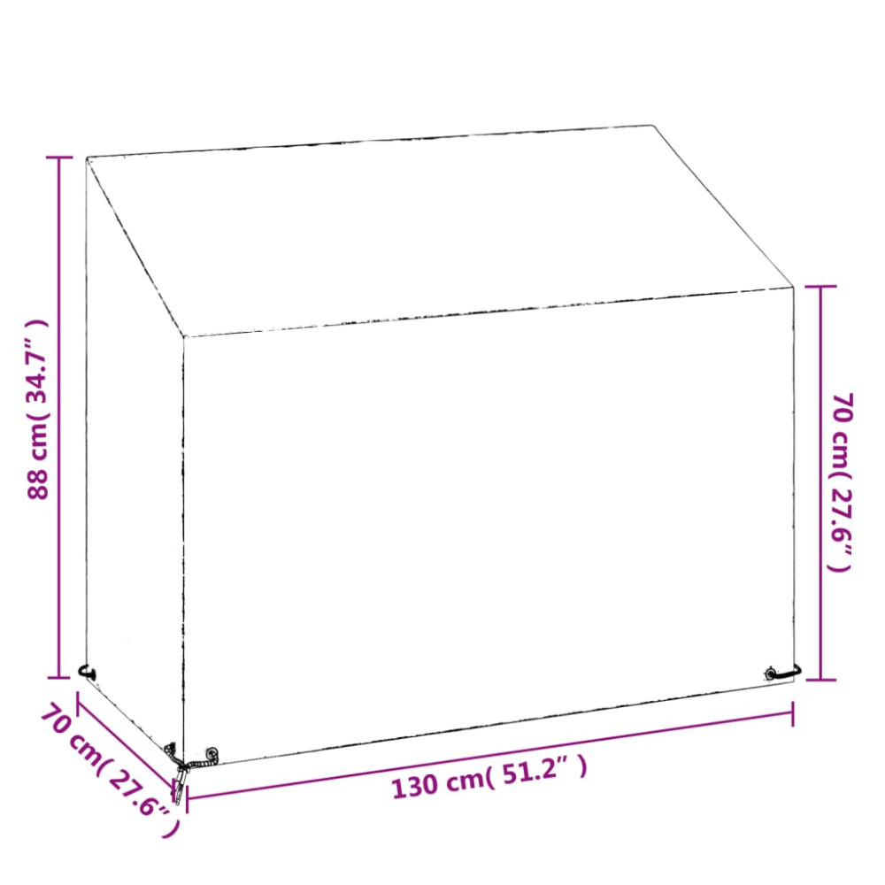 Produktbild för Överdrag för trädgårdsmöbler 8 ölj. 130x70x70/88 cm polyeten