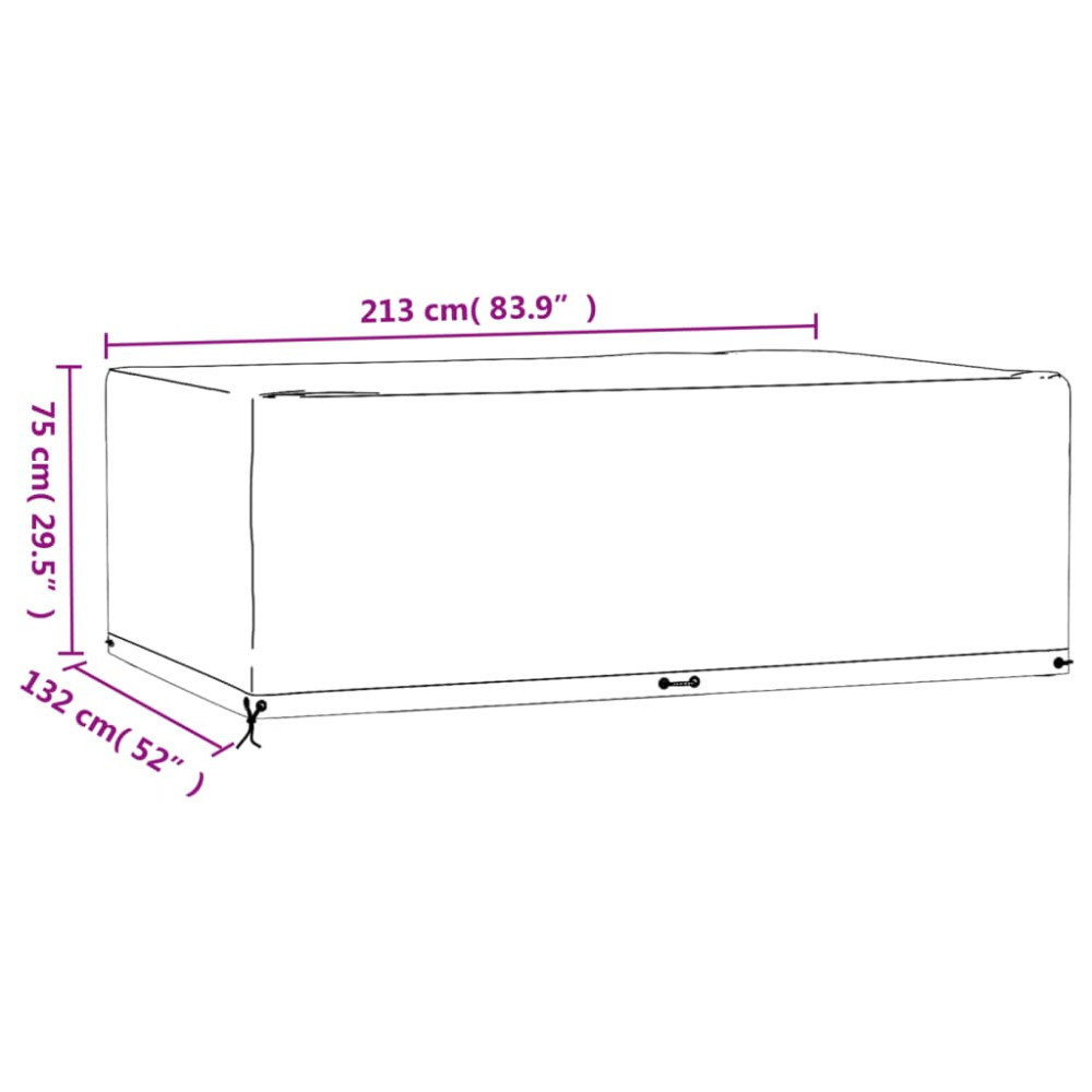 Produktbild för Överdrag för trädgårdsmöbler 12 ölj. 213x132x75 cm rektangulärt