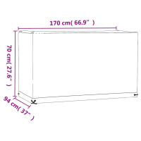 Produktbild för Överdrag för utemöbler 2 st 8 ölj. 170x94x70 cm rektangulärt