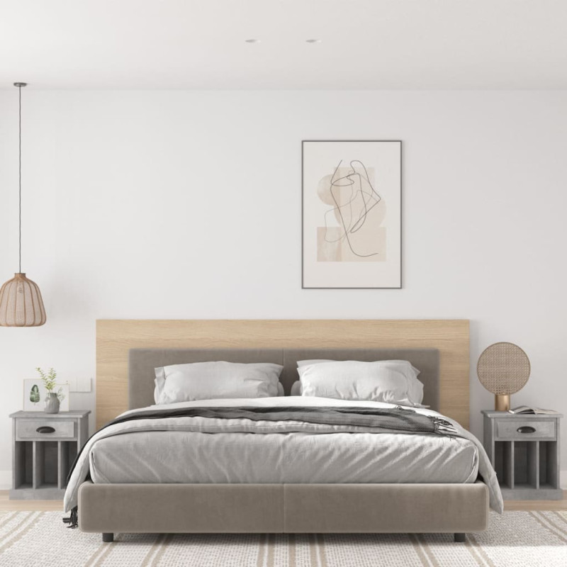 Produktbild för Sängbord 2 st betonggrå 43x36x50 cm
