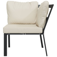 Produktbild för Trädgårdsstol med sandfärgade dynor 76x76x79 cm stål