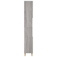 Miniatyr av produktbild för Badrumsskåp grå sonoma 30x30x190 cm konstruerat trä