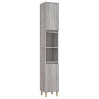Miniatyr av produktbild för Badrumsskåp set 3 delar grå sonoma konstruerat trä