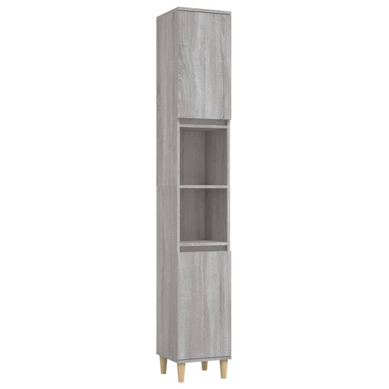 Produktbild för Badrumsskåp set 3 delar grå sonoma konstruerat trä