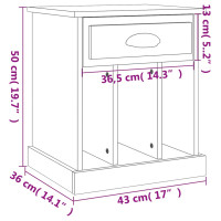 Miniatyr av produktbild för Sängbord 2 st Rökfärgad ek 43x36x50 cm