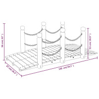 Produktbild för Trädgårdsbro med kedjeräcken 150x67x56cm massivt granträ