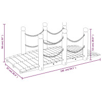 Miniatyr av produktbild för Trädgårdsbro med kedjeräcken 150x67x56cm massivt granträ