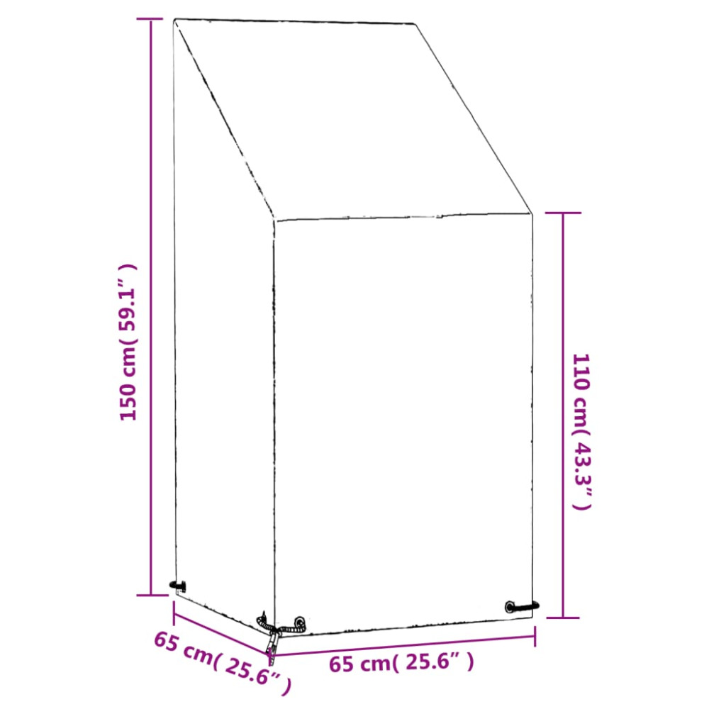 Produktbild för Överdrag för trädgårdsmöbler 8 ölj. 65x65x110/150 cm polyeten