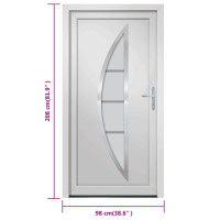 Produktbild för Ytterdörr vit 98x208 cm PVC