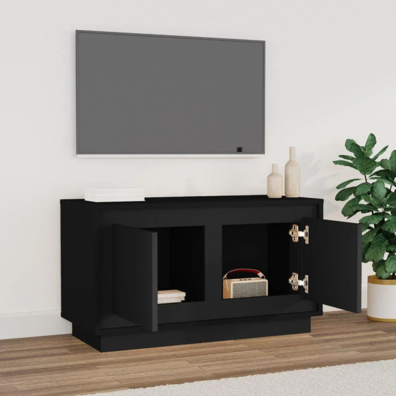 Produktbild för TV-bänk svart 80x35x45 cm konstruerat trä