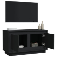 Miniatyr av produktbild för TV-bänk svart 80x35x45 cm konstruerat trä