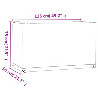 Produktbild för Överdrag för utemöbler 8 öljetter 125x55x75 cm rektangulärt
