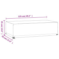 Produktbild för Överdrag för trädgårdsmöbler 8 ölj. 125x70x35 cm rektangulärt