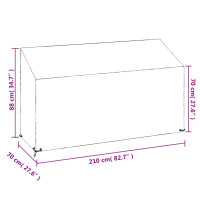 Produktbild för Överdrag för utomhusbänk 2st 12 ölj. 210x70x70/88 cm polyeten